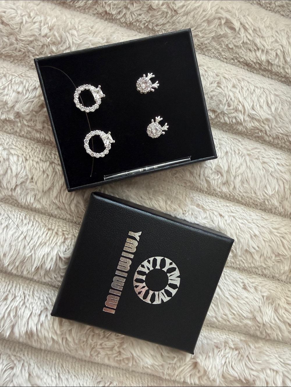 Silver Crystal Earring Set - Sparkling Silver Hoop & Studs